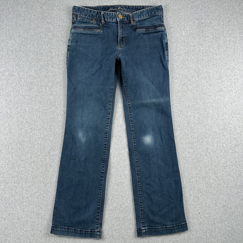 Eddie Bauer Jeans Womens 6 Blue Curvy Trouser Fit Stretch Denim Straight Leg‎